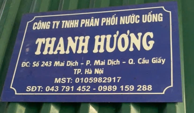 CÔNG TY TNHH PHÂN PHỐI NƯỚC UỐNG THANH HƯƠNG